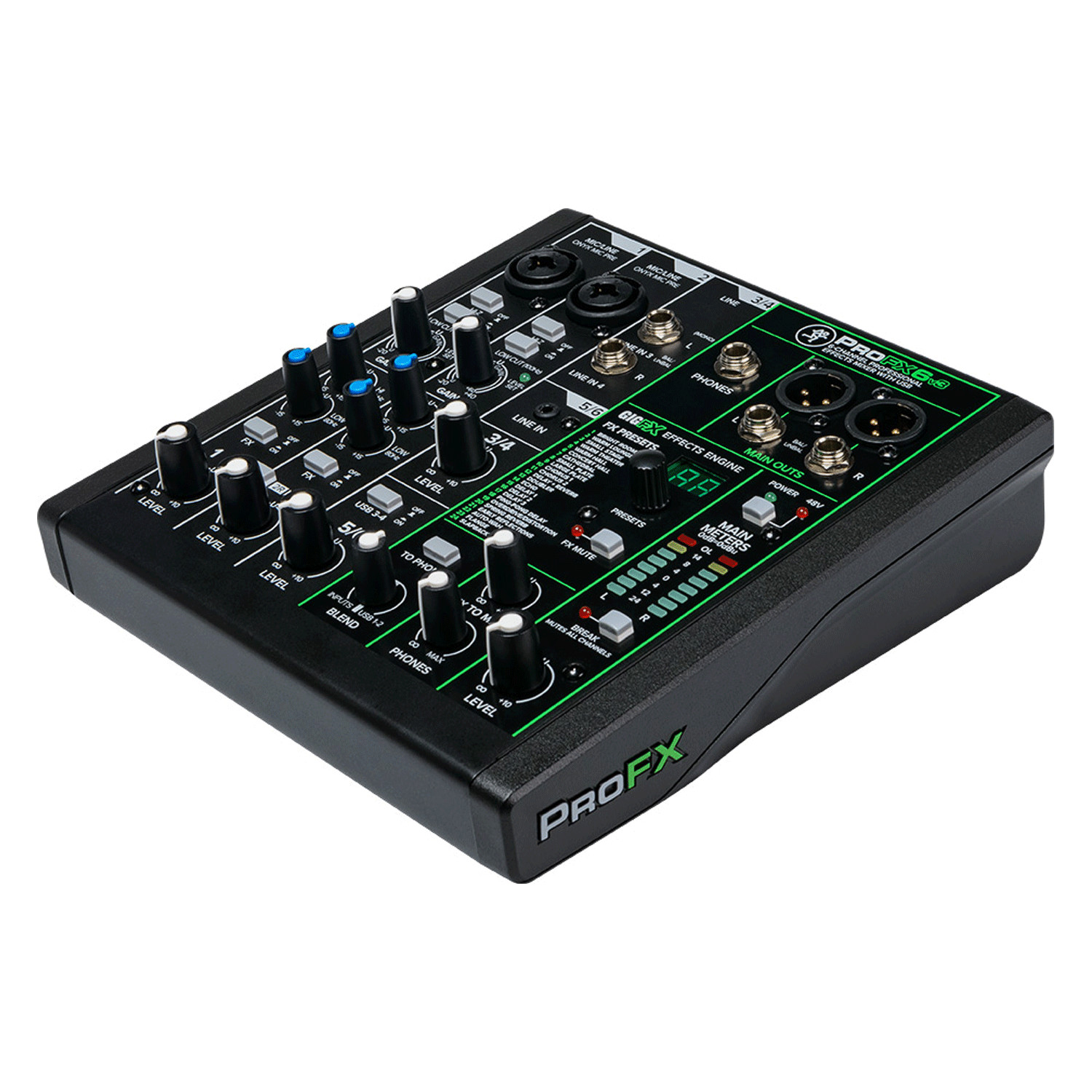 Mackie ProFX6v3 6-Channel Analog Mixer with Onyx Mic Preamps, Effects and USB