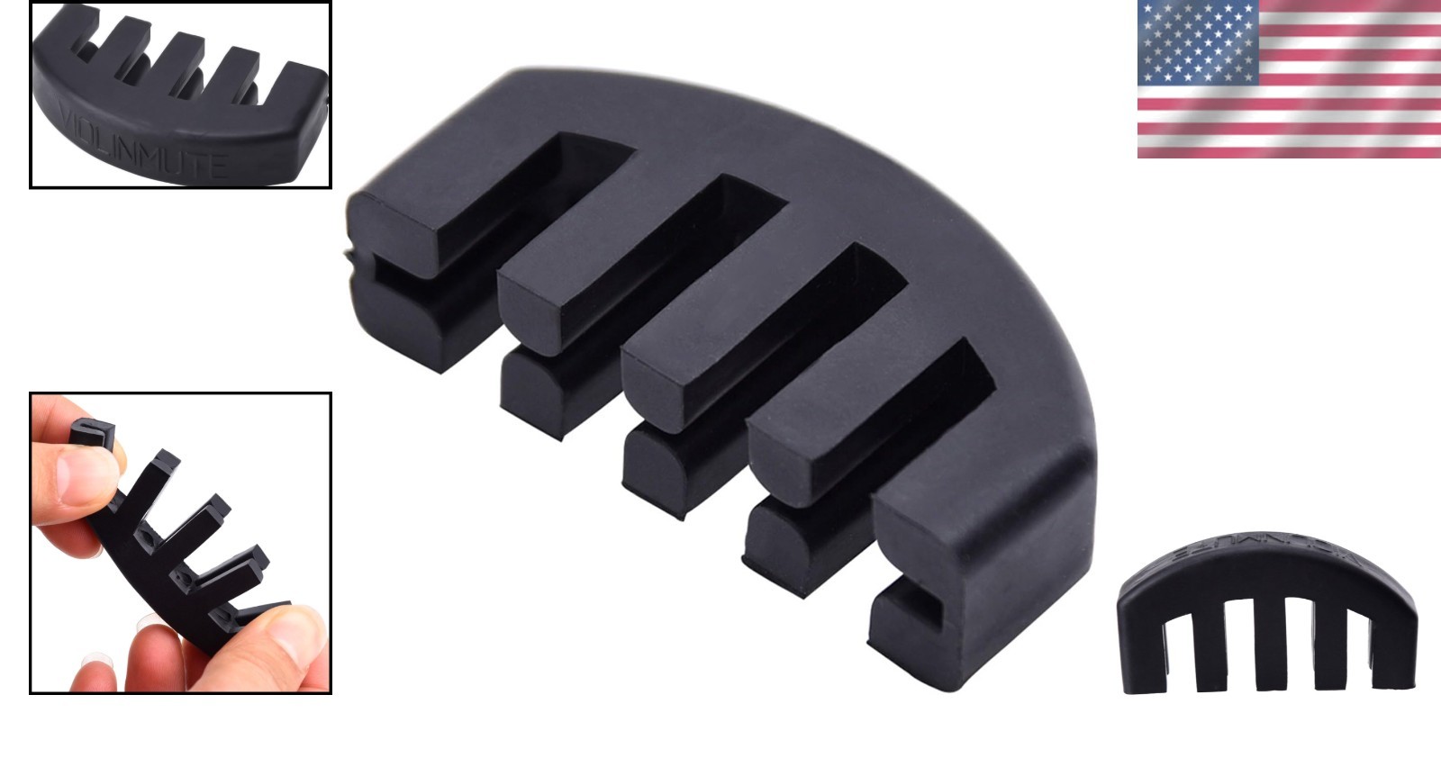 Rubber 4/4 Violin Practice Mute - Quiet and Flexible Solution for Beginners