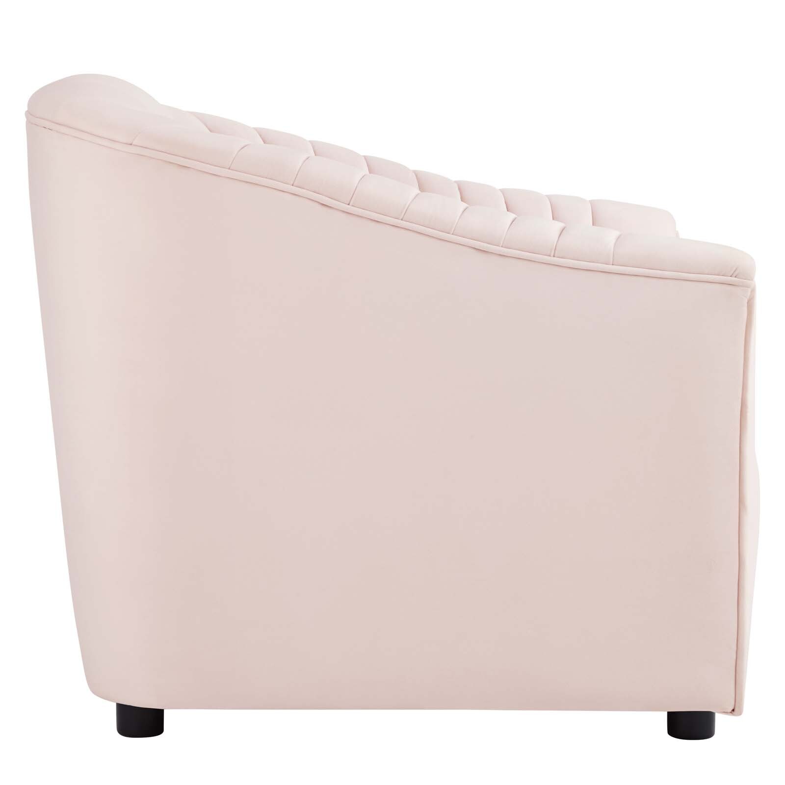 Modway Announce Channel Tufted Performance Velvet Armchair in Pink