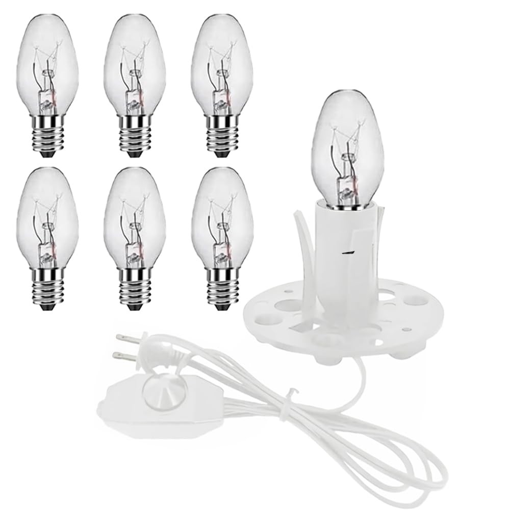 Himalayan Salt Lamp Cord White, 6ft with Dimmer Switch, Replacement Cord with...