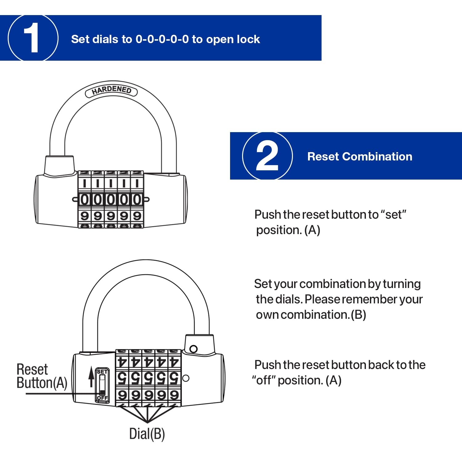 Brinks 2-7/8In Small U-Bar Resettable Combination Padlock 167-73001
