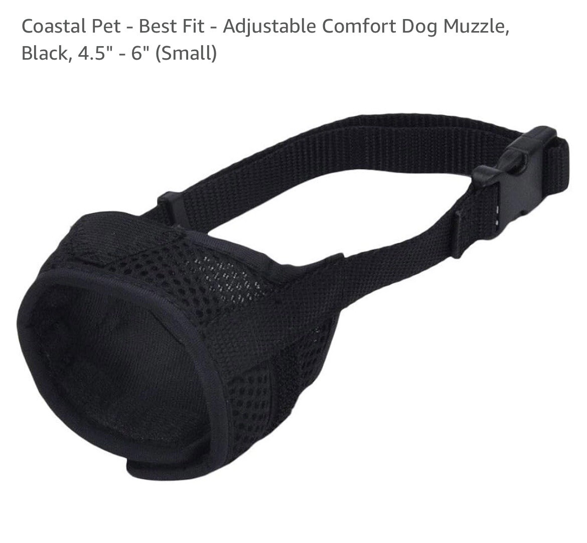 Coastal Best For Adjustable Comfort Dog Muzzle Black Small NIB