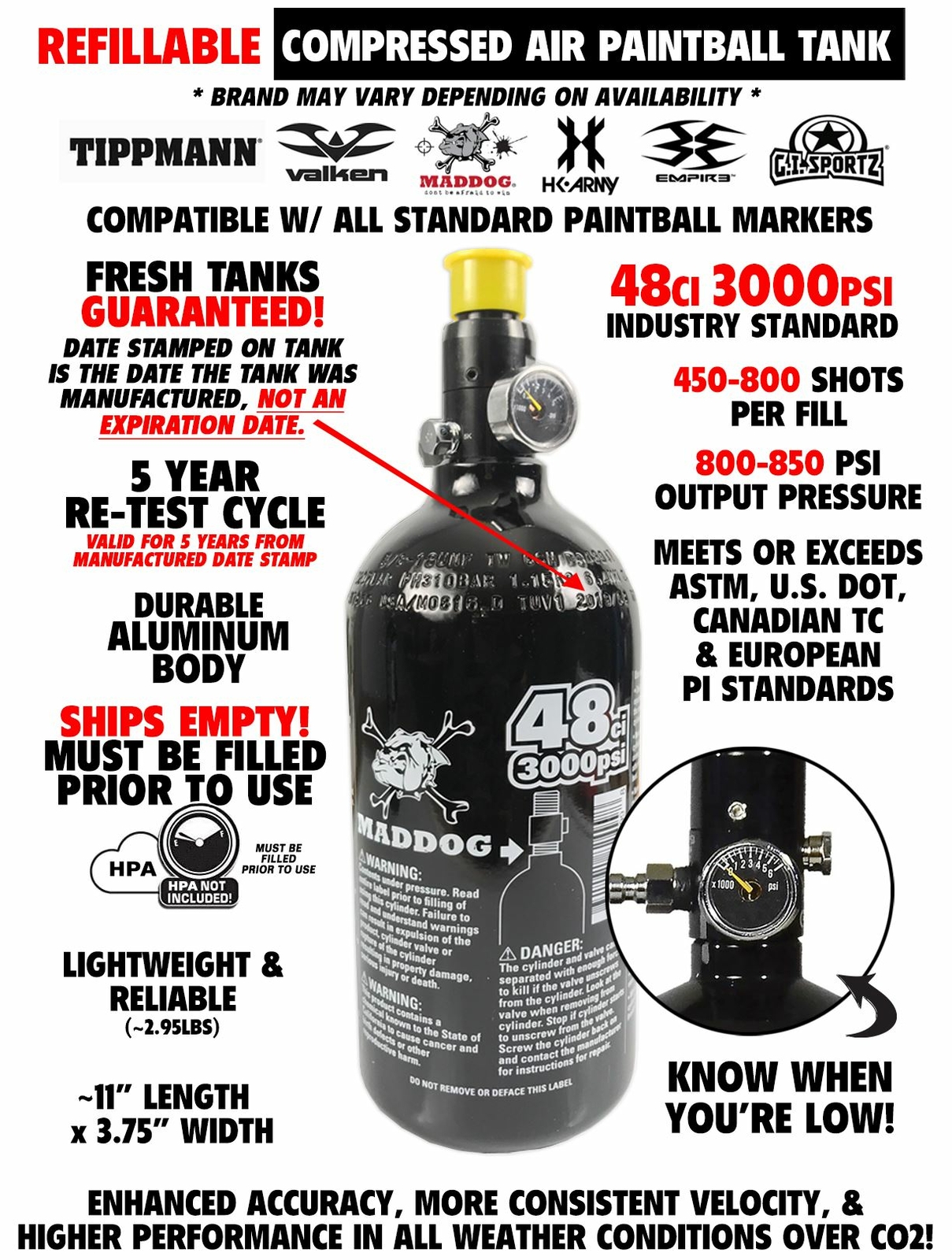 Maddog Tippmann 98 Custom BASIC Protective HPA Paintball Gun Starter Package