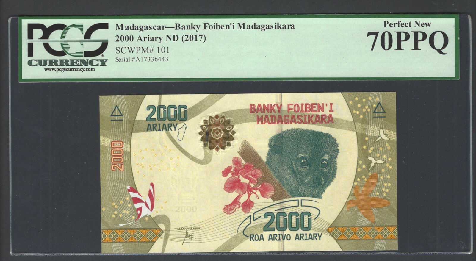 Madagascar 2000 Ariary ND(2017) P101 Uncirculated Grade 70