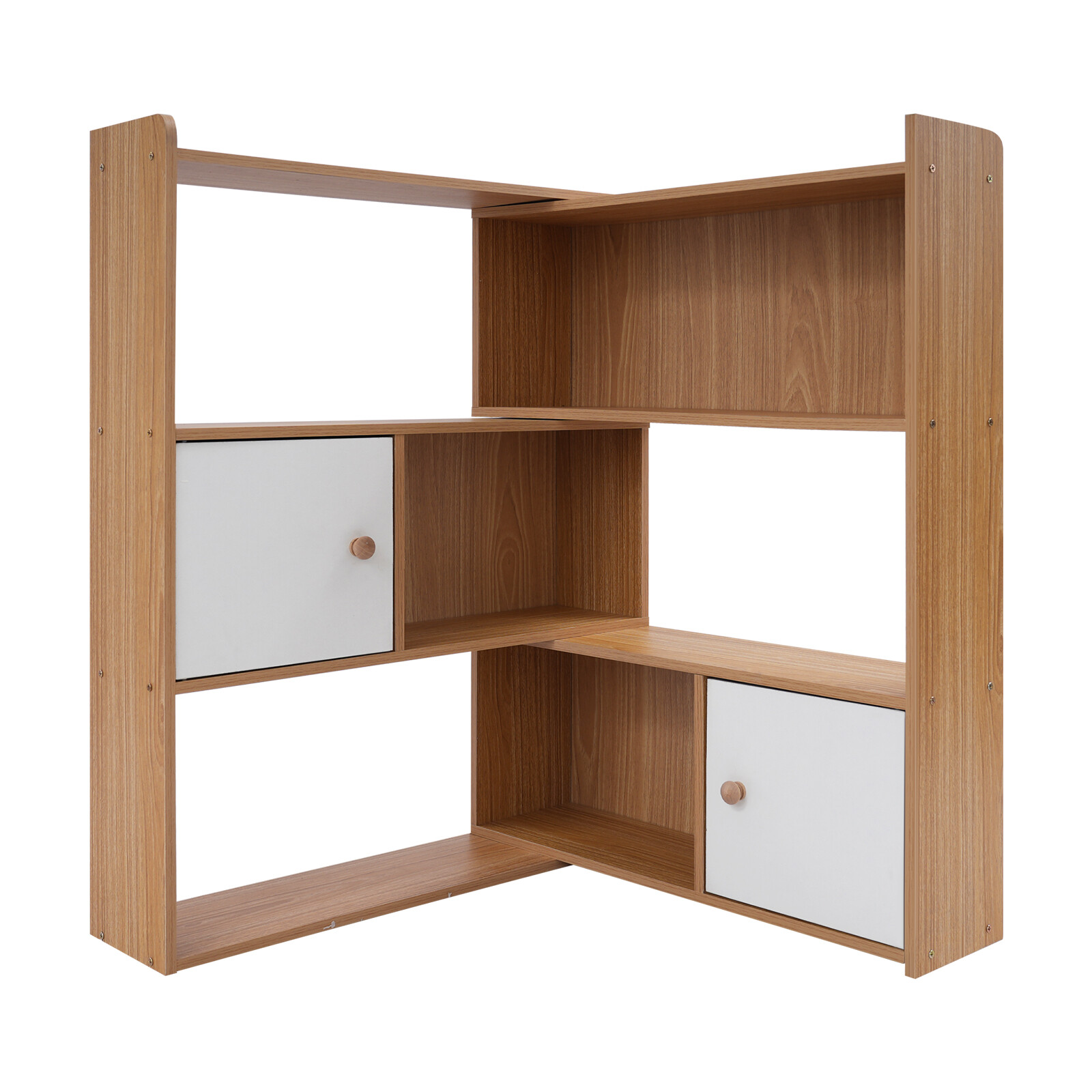 3-tier Bookshelf Stretchable Bookcase Modern Log Color Bookshelf For Home Office