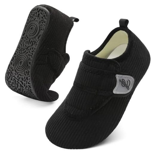 Slippers for Women Men Soft House Slippers Wide 8-9 Women/6.5-7.5 Men Black