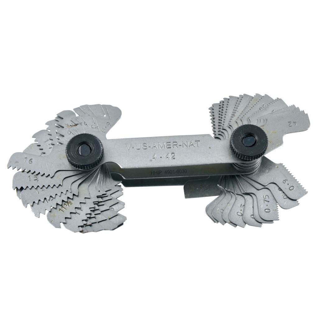 55 PIECE 4-42 & .25-6MM TPI 60 DEGREE SCREW PITCH GAGE (4901-0030)