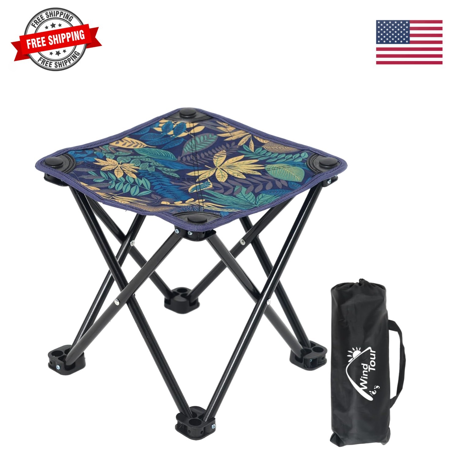 Portable Folding Camping Stool Outdoor Camping Lightweight Samll Chair for Fi...