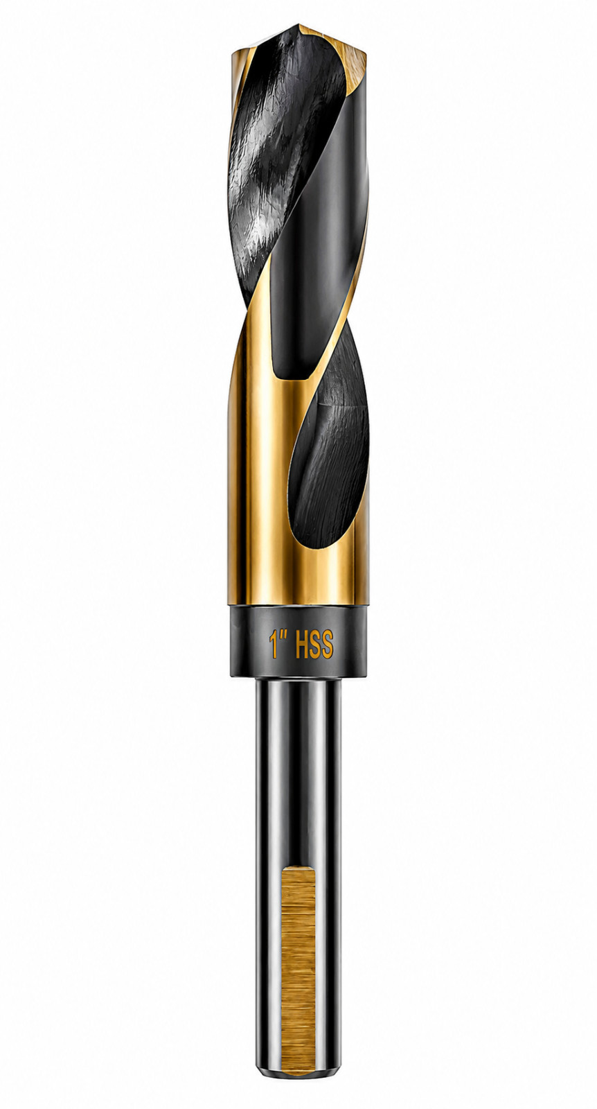 HSS Silver and Deming Drill Bit 1/2" Reduced Shank Golden/Black Drill Metal