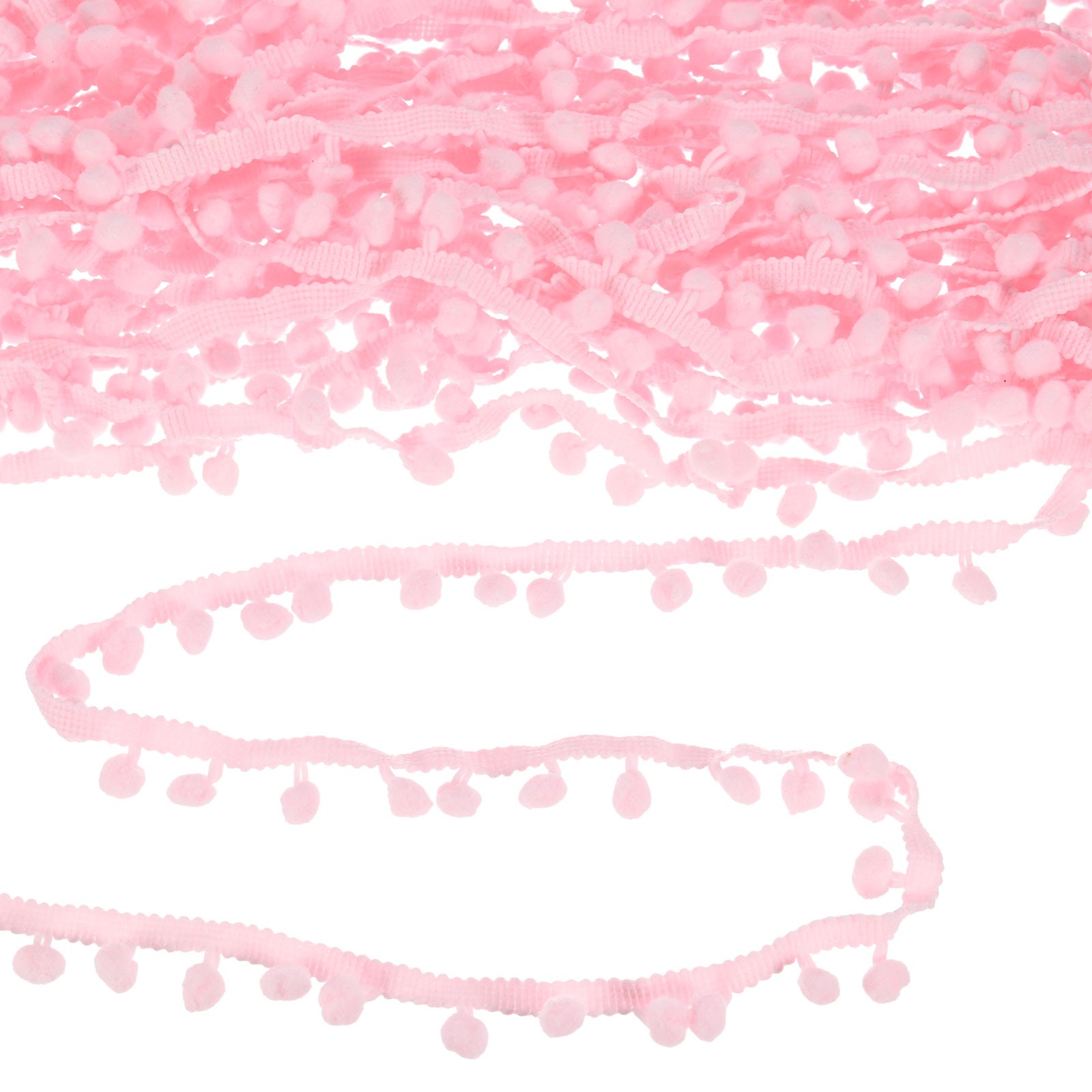 Pom Pom Ball Fringe Trim, 10 Yards 8mm Pom Pom Trim for DIY Crafts Light Pink