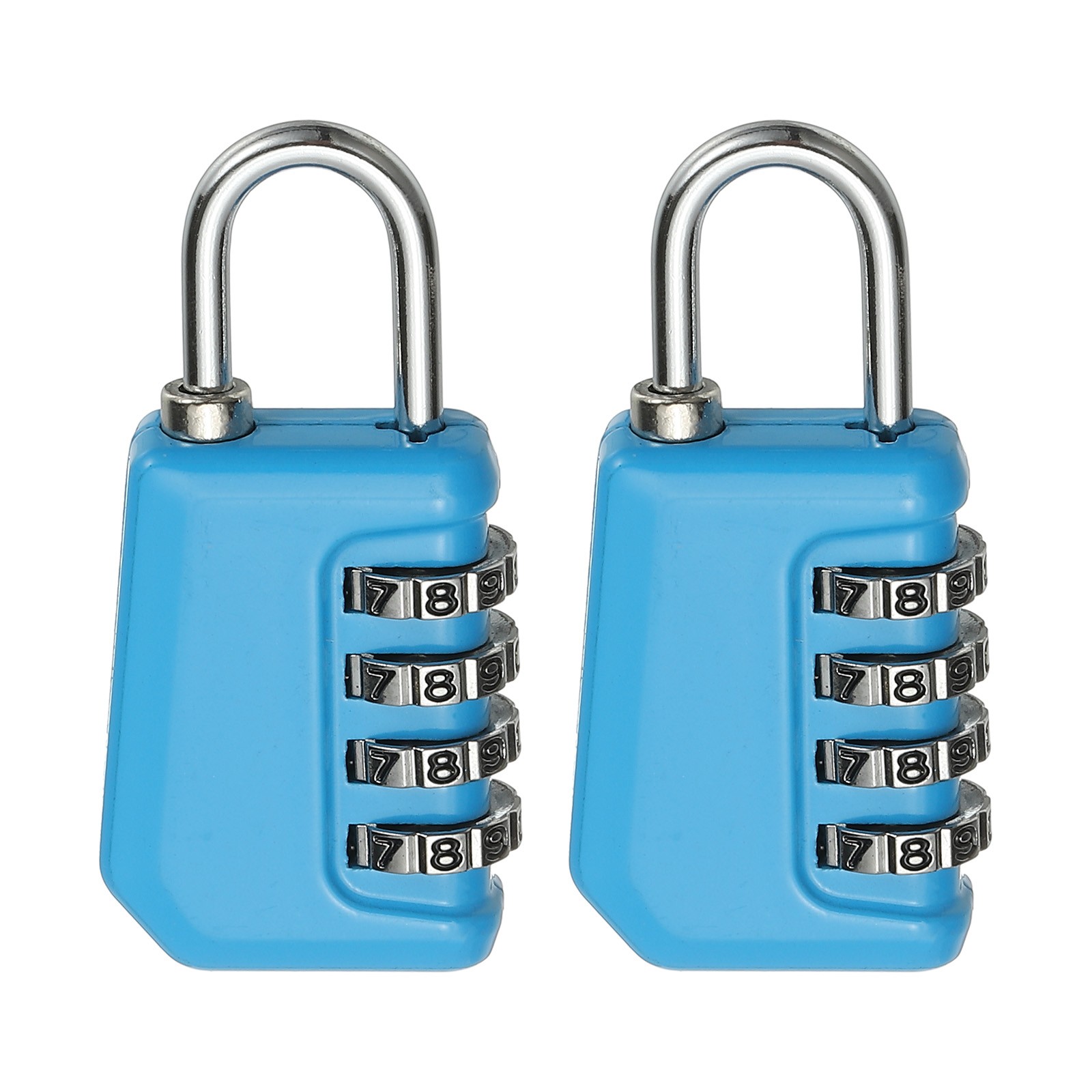 2 Pcs Combination Lock 4 Digit Locker Locks for Luggage Gym File Cabinet Blue