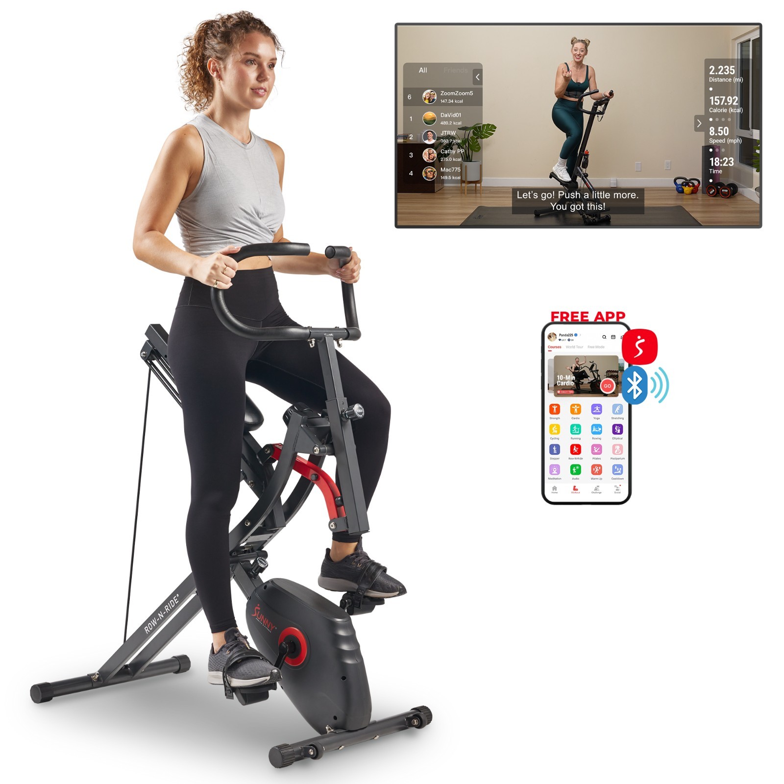 Sunny Health & Fitness Upright Row-N-Ride® Exercise Bike - SF-A022077
