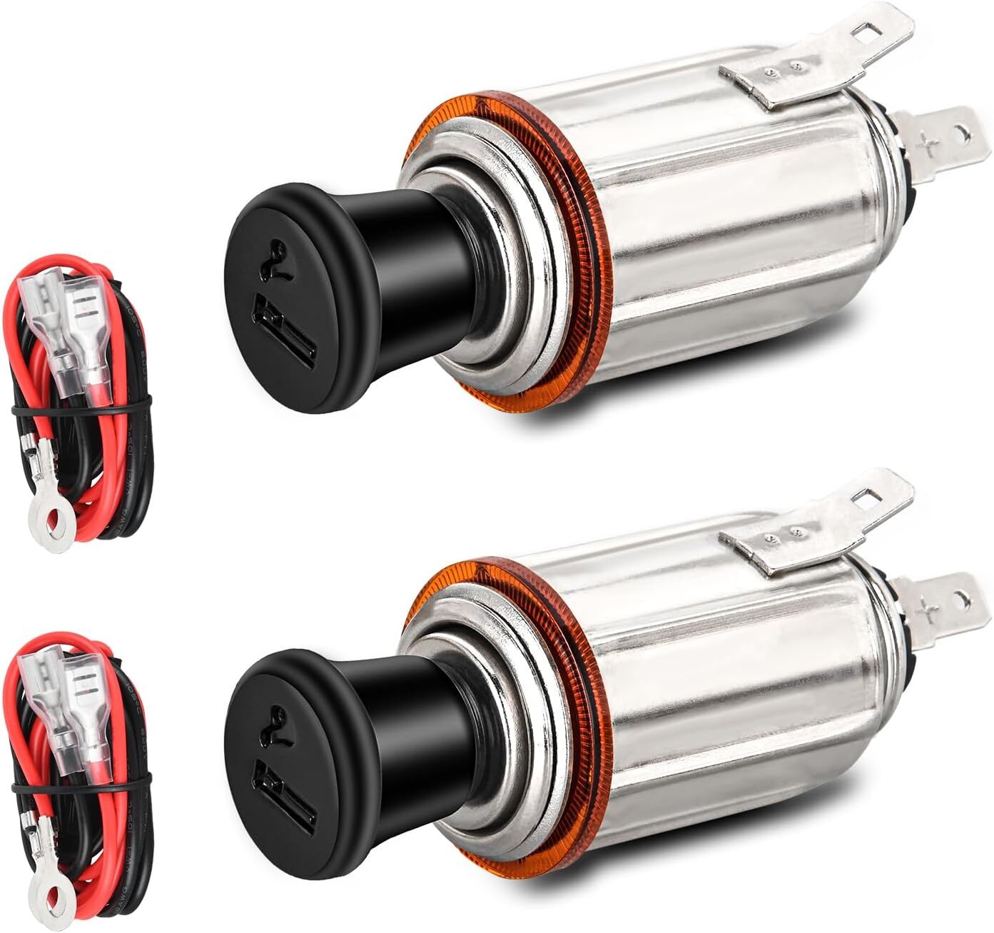 Nilight 2 Pack Cigarette Lighter 12V DC Car Replacement Socket