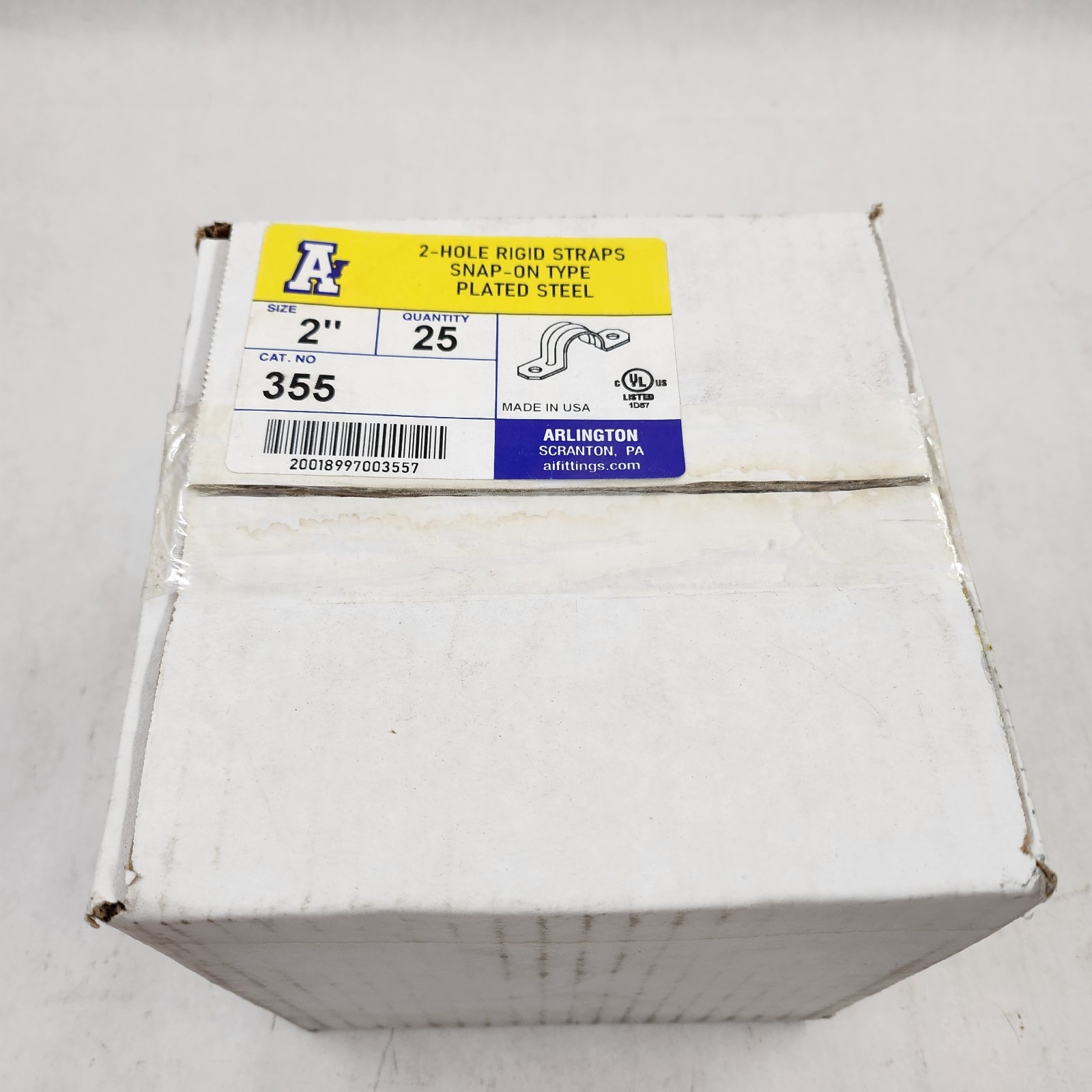 Arlington Industries 355  2" 2 Hole Rigid Conduit Strap Plated Steel Case of 25