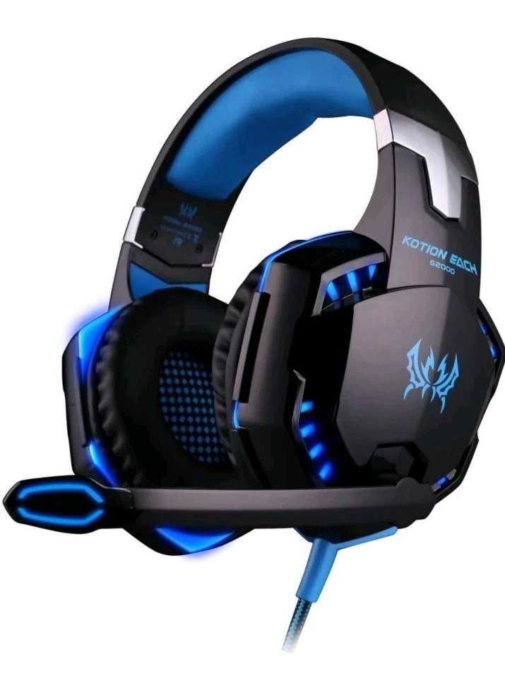 Kotion Each G2000 Pro Over-Ear Gaming wired Headset w/ LEDs & Mic Red NEW