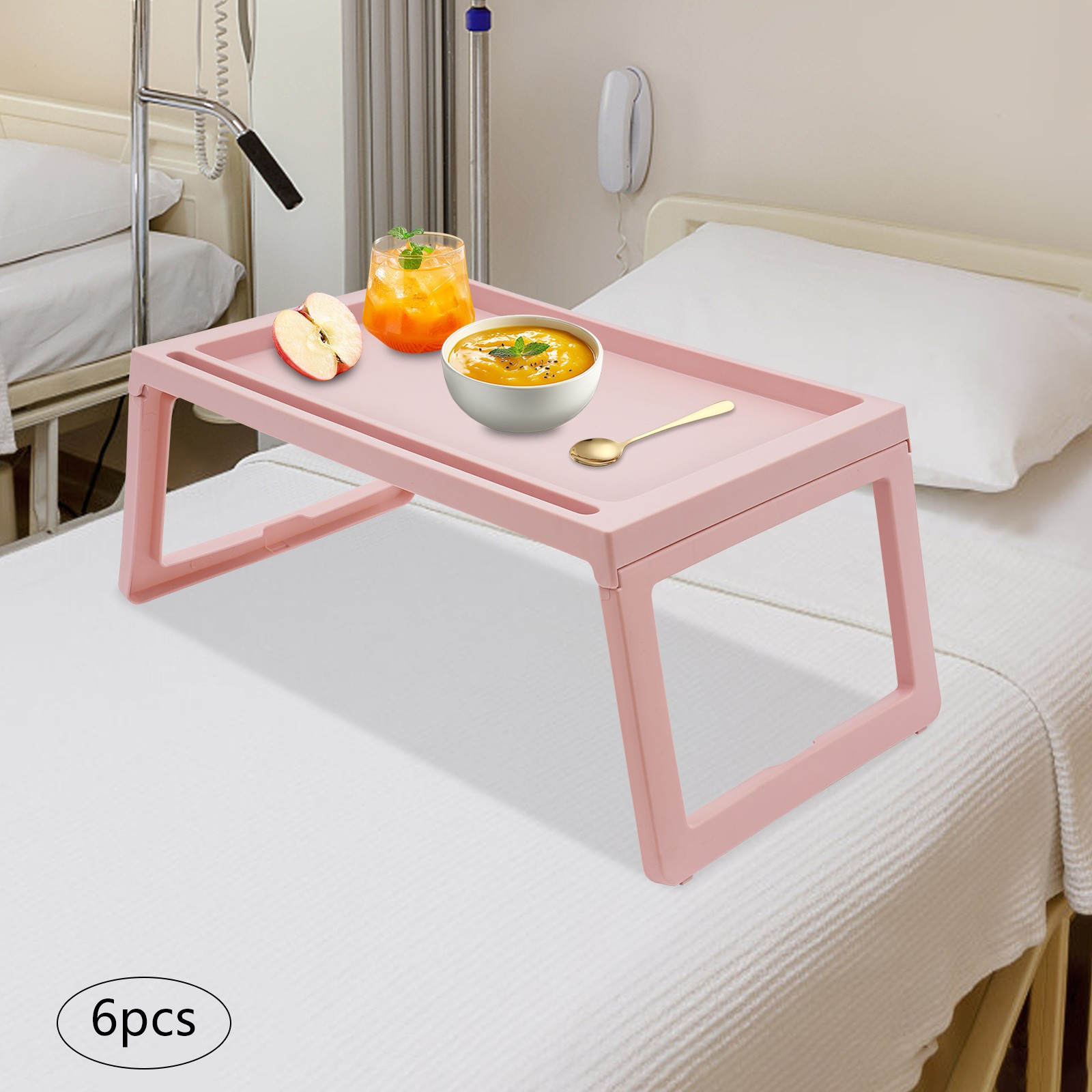 6 Set Lap Desks Foldable Laptop Desk Tray Table Computer Bed Stand Pink