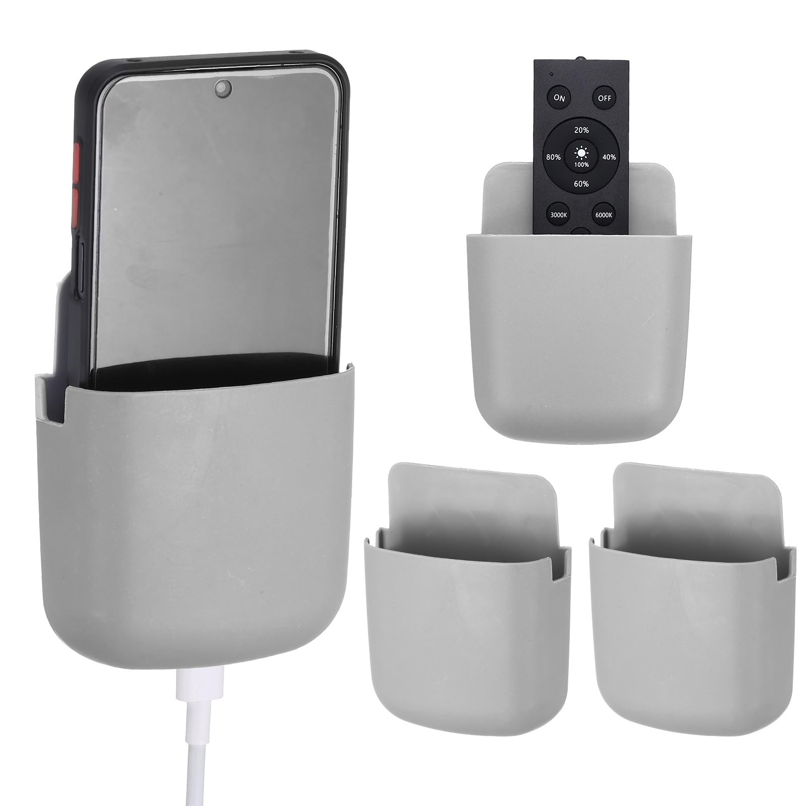 4Pcs Remote Control Holder Wall Mount, Self-Adhesive TV Air Conditioner Contr...