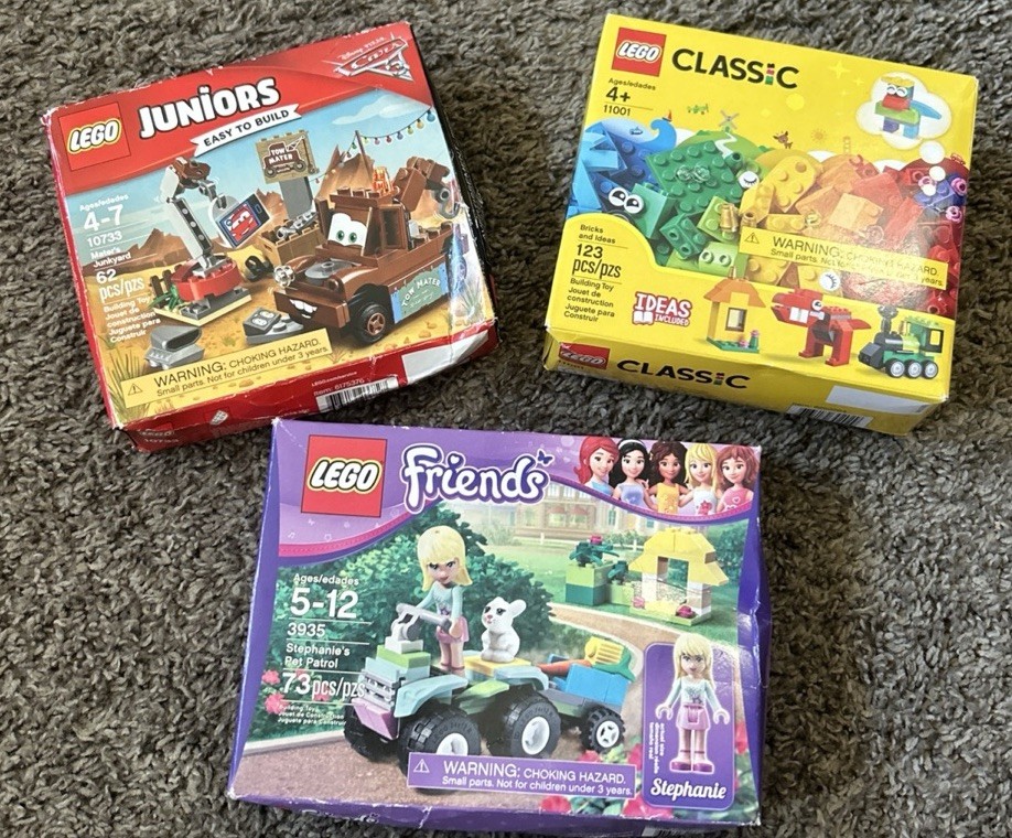 Vtg LEGO Retired Lot Of 3 Sealed Kits Cars 10733 Friends 3935 Classic 11001 NIB