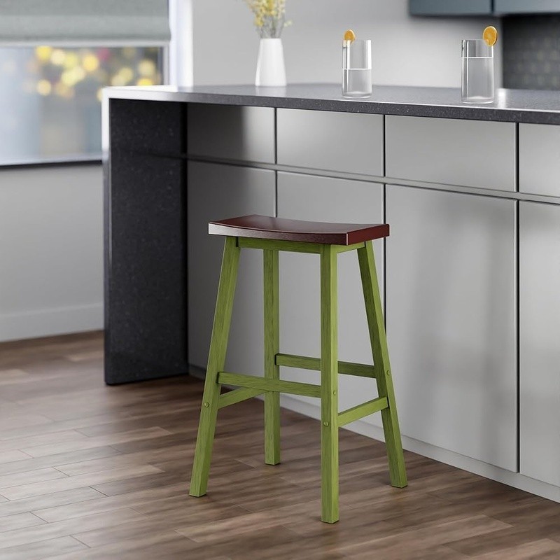 Compact Solid Wood Bar Stool Space Saving Kitchen Furniture Easy Assembly New