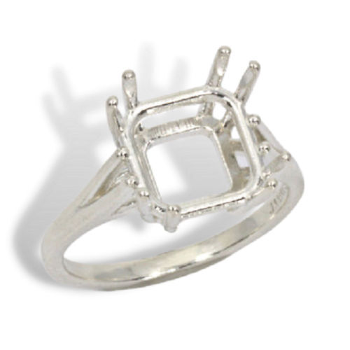 Princess Square Basket Style Pre-notched Ring Mounting