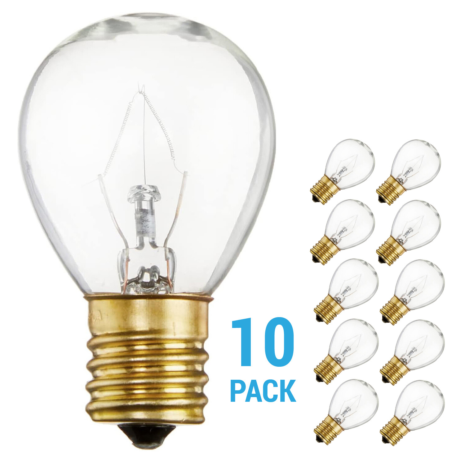 10 Pack 10S11/N Clear Hi-Intensity Indicator Sign S11 10W 120V Intermediate E17