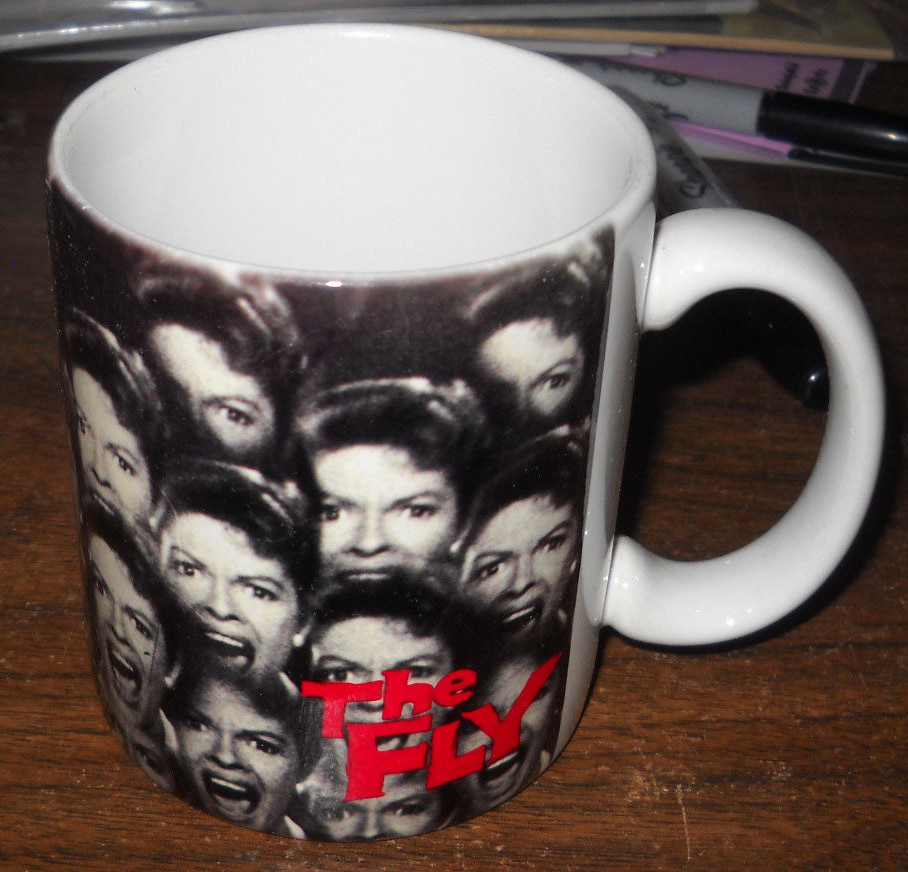 RARE THE FLY MOVIE PROMOTIONAL CERAMIC COFFEE MUG NEW! WRAPAROUND LOGO NEW