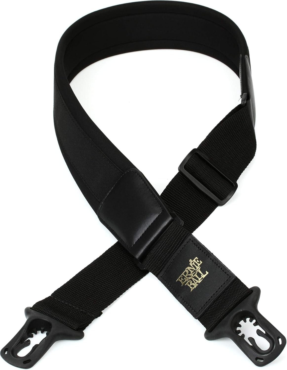 Ernie Ball Neoprene Polylock Comfort Guitar Strap, Black, Regular (P04145)