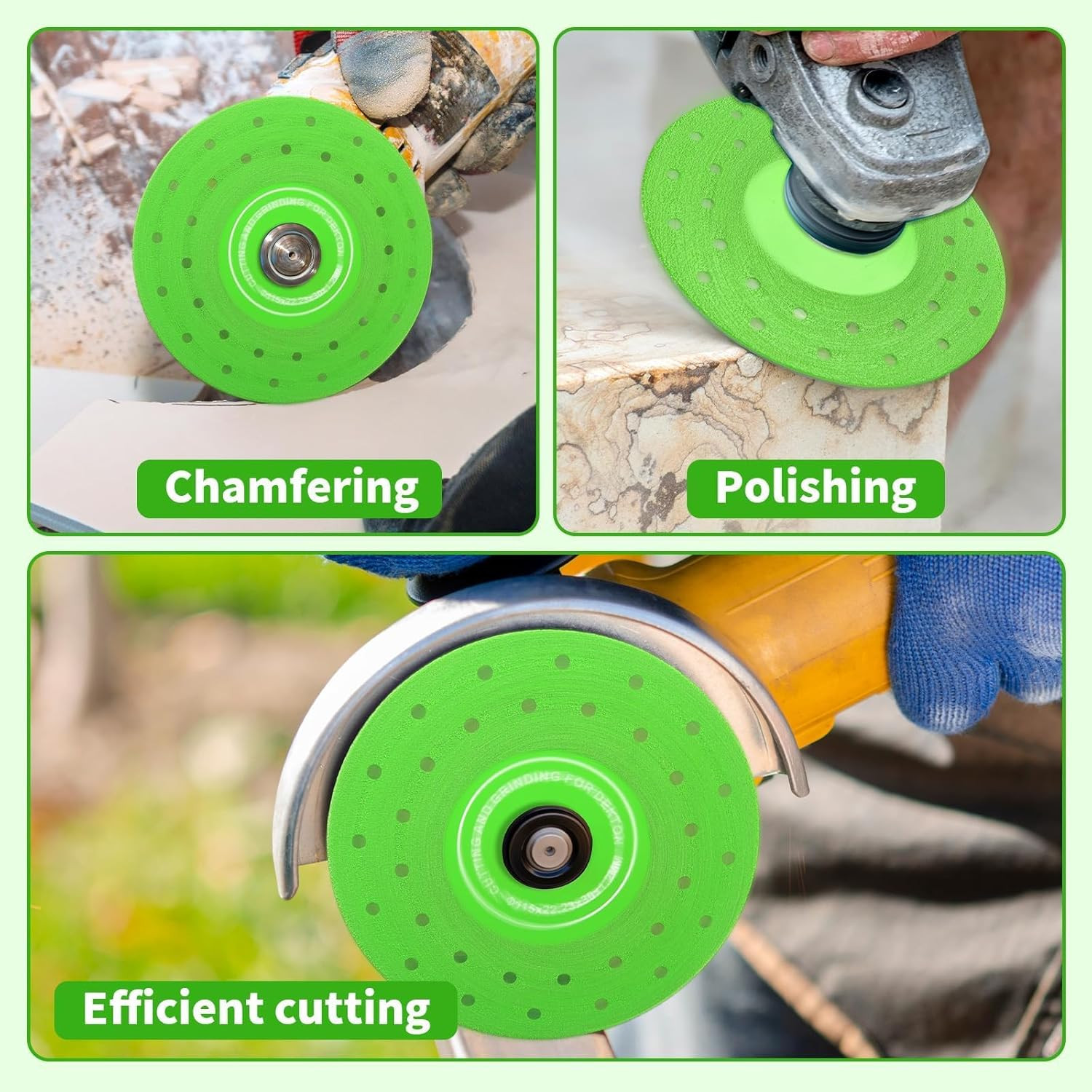 5 Pack Tile Cutter Saw Blade for 4-1/2" Angle Grinder, Multi-Pore Flat Cuttin...