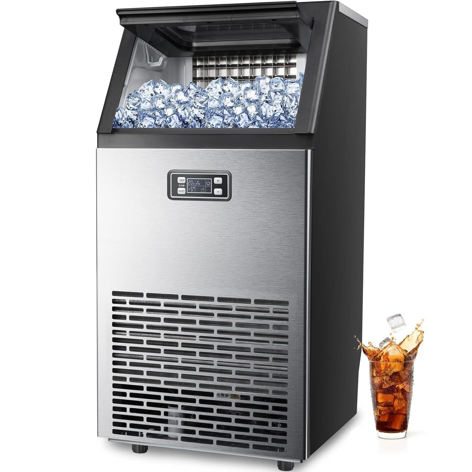 Commercial Grade 100Lbs/24H Stainless Steel Undercounter Ice Maker Machine