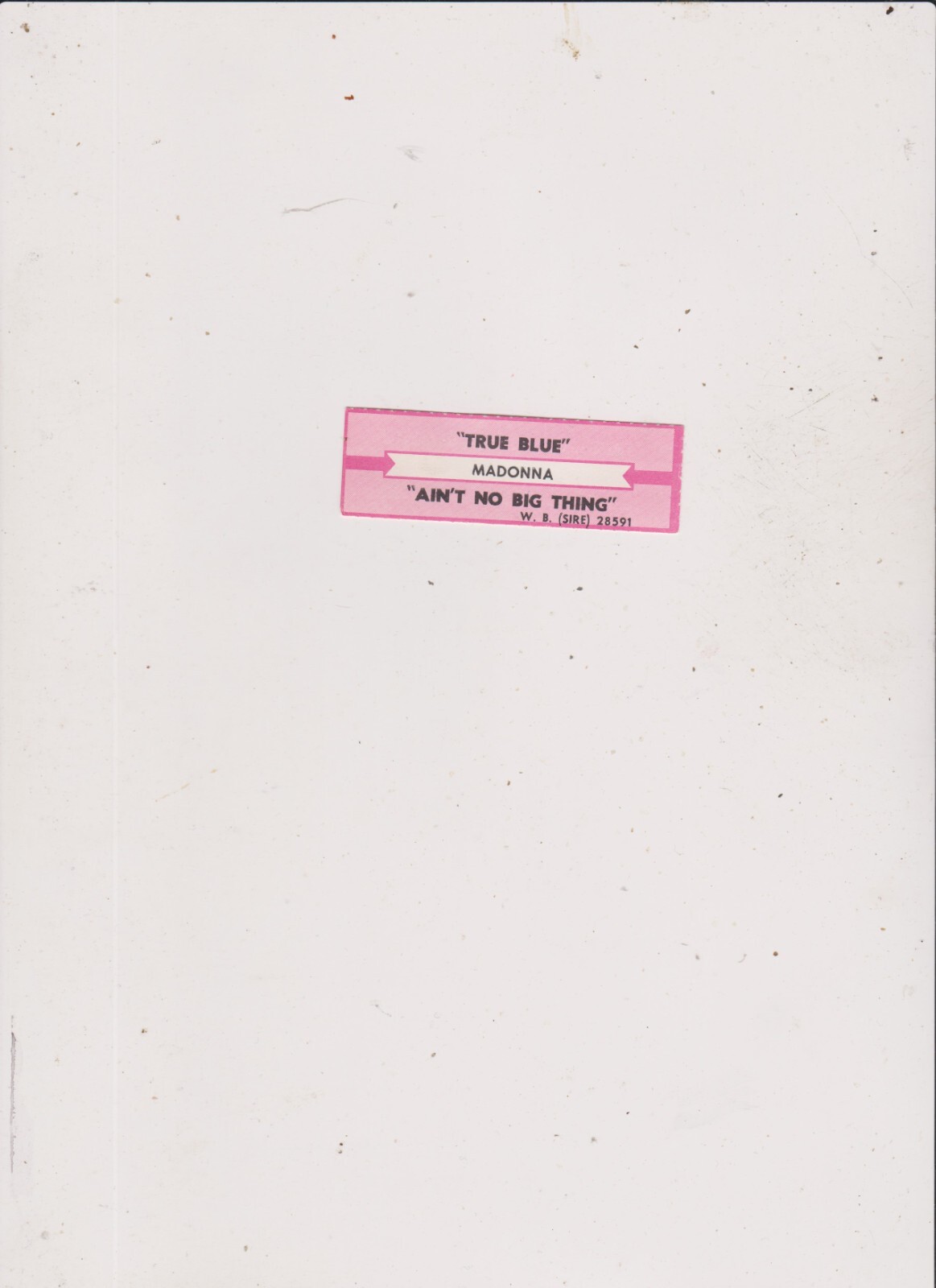 MADONNA-TRUE BLUE JUKEBOX TITLE STRIP.FREE SHIPPING IN U S