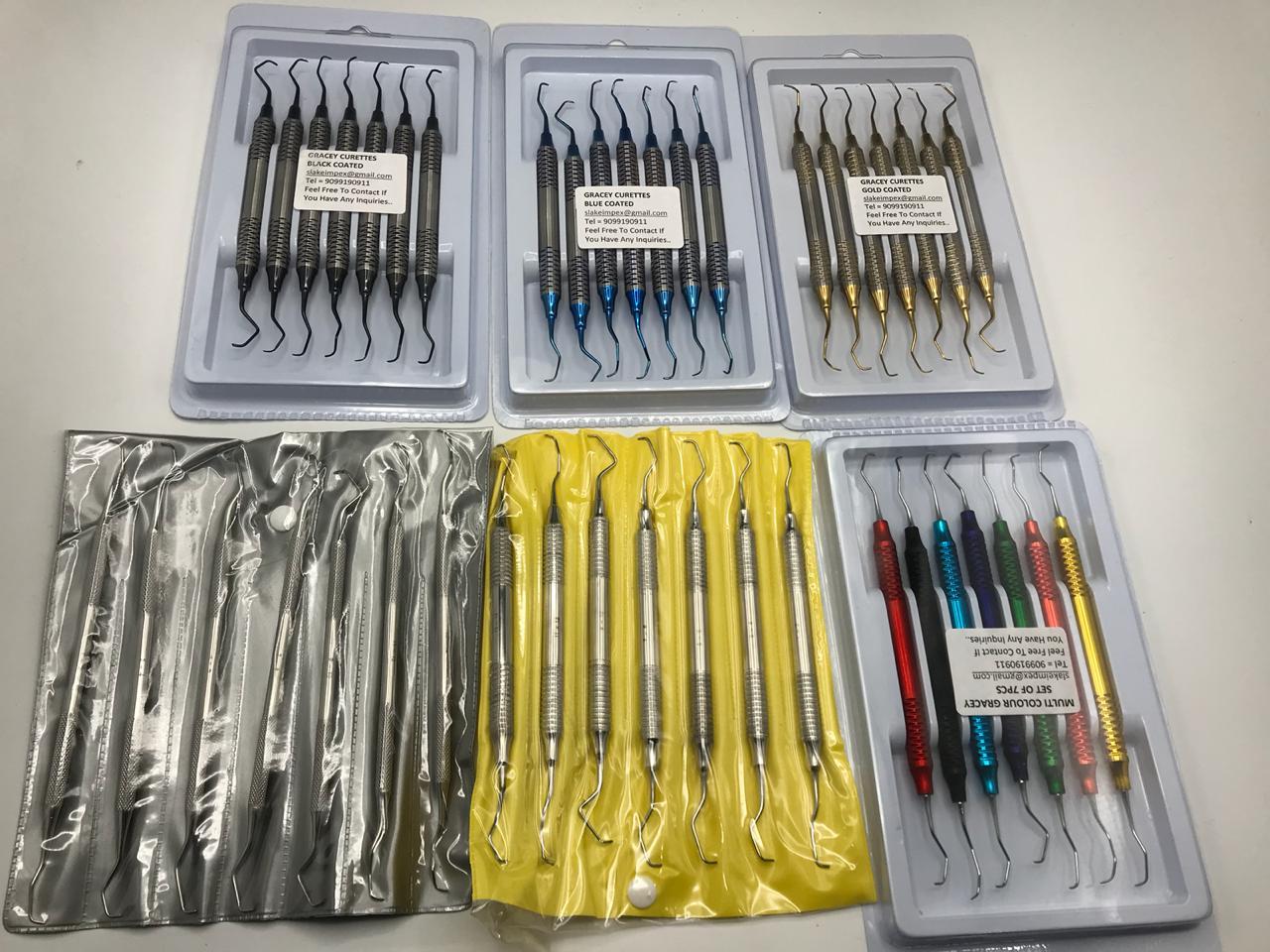 Periodontal Gracey Curettes Set of 7 Dental Instruments Sets