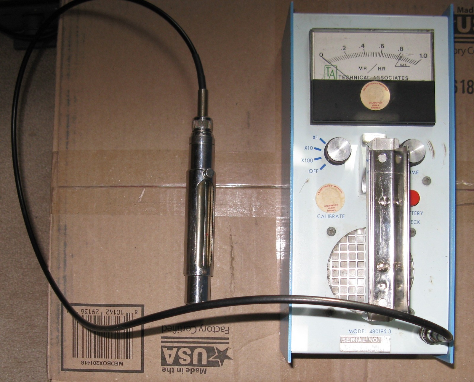 Technical Associates Geiger Counter W/ Hardwall Probe, Refurbished & Working