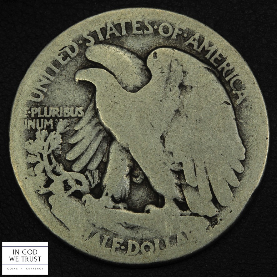 1916 S Walking Liberty Silver Half Dollar 50C
