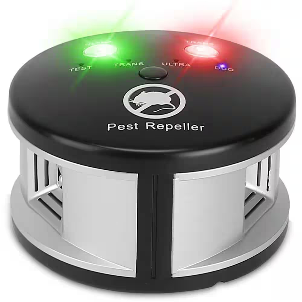 Black Ultrasonic Pest Repeller, 360° Electronic Plug-In Pest Control Mouse Chase