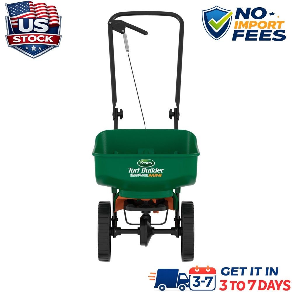 Turf Builder Edgeguard Mini Broadcast Spreader - Spreader for Lawn Fertilizer, W