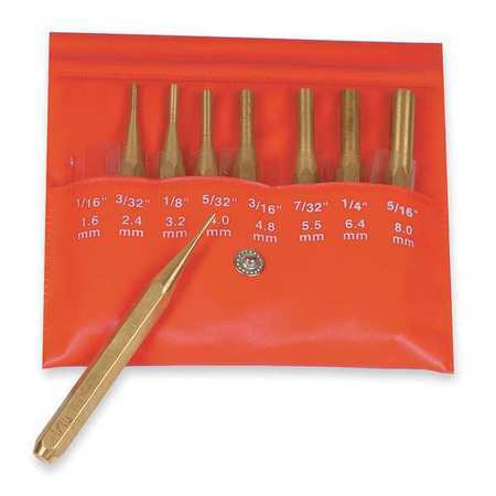 Mitutoyo 985-120 Drive Pin Punch Set,8 Pieces,Brass