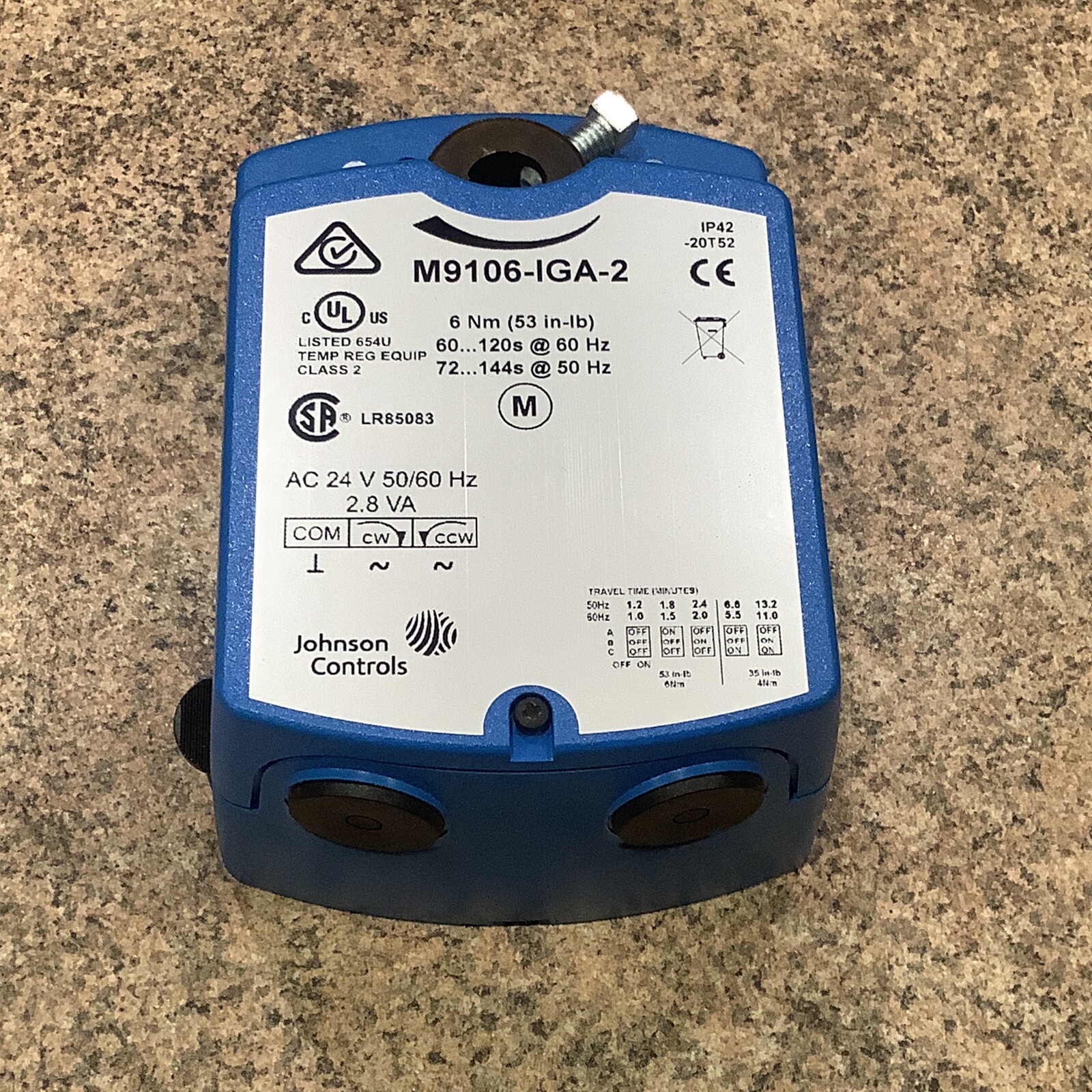 Johnson Controls Actuator M9106-1GA-2 24VAC 53in-lb