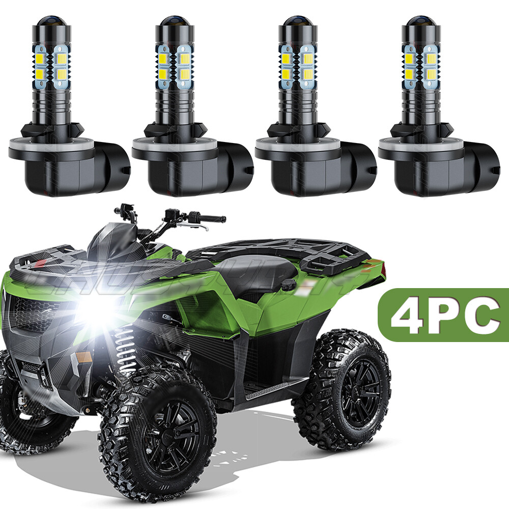 4x LED Headlight Bulbs High Low Beam 6000K 360W For Arctic Cat 400 500 650 700