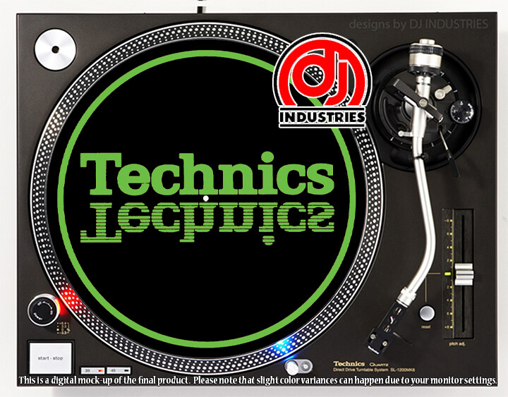 Technics Mirror Classic Green - DJ slipmat for LP turntable record player