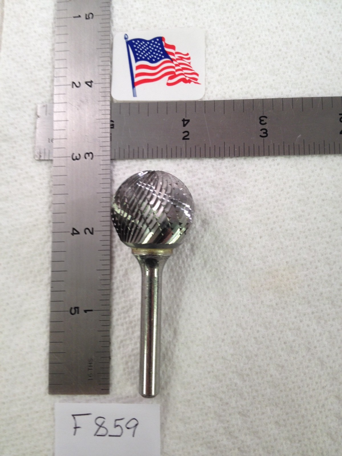 1 NEW FALCON / SGS 1/4" SHANK CARBIDE BURR. SD-9 DOUBLE CUT. BALL (F859)