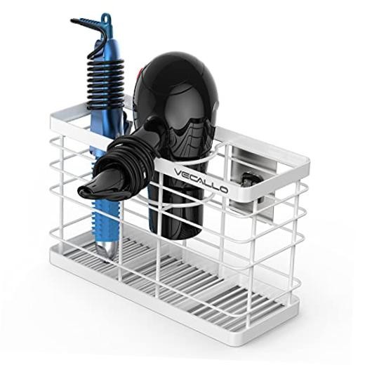 White Bathroom Organizer for Hair Tools - Hair Tool Organizer
