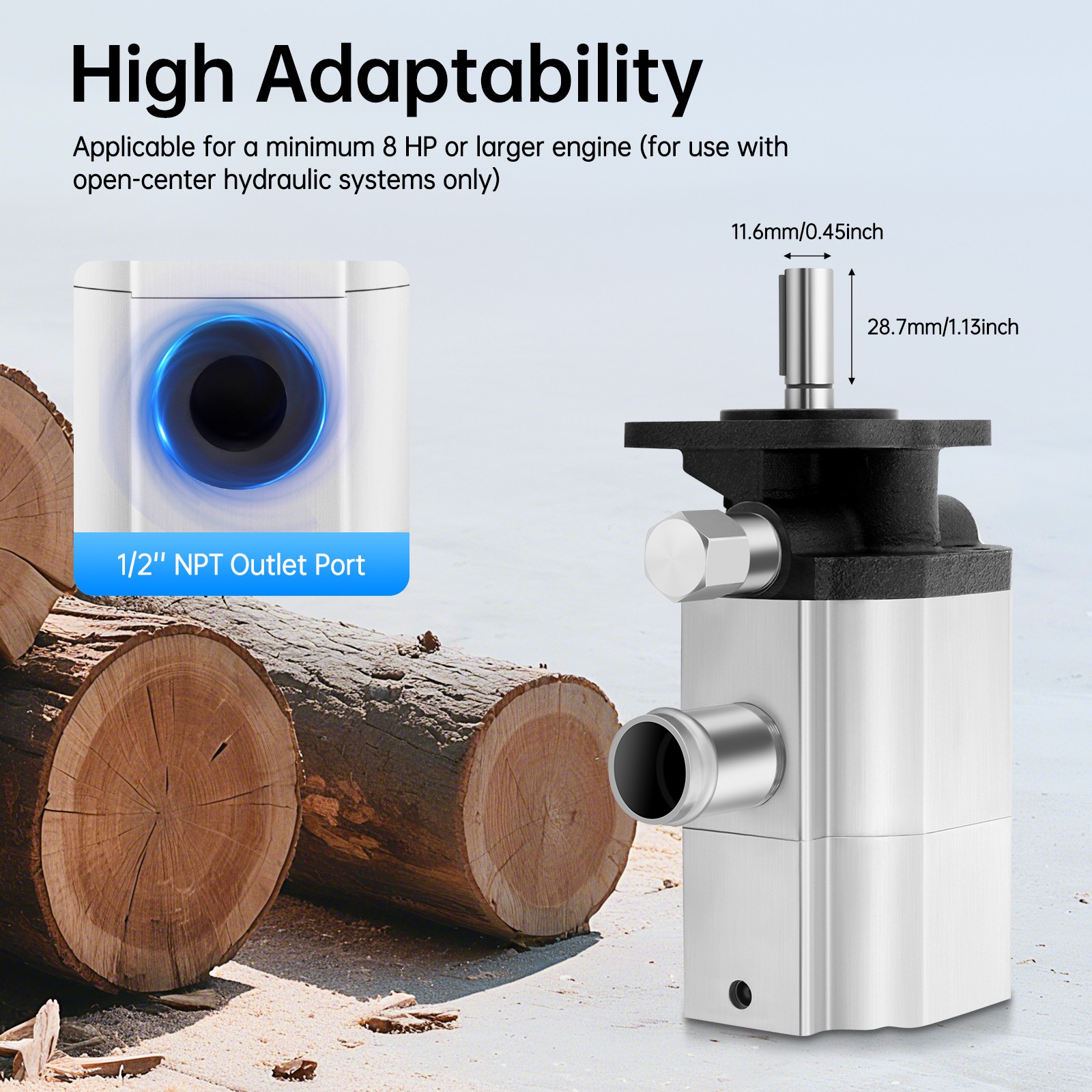 Hydraulic Pump for Log Splitters 13 GPM 2 Stages 3000 PSI Hyd Log Splitter Pump