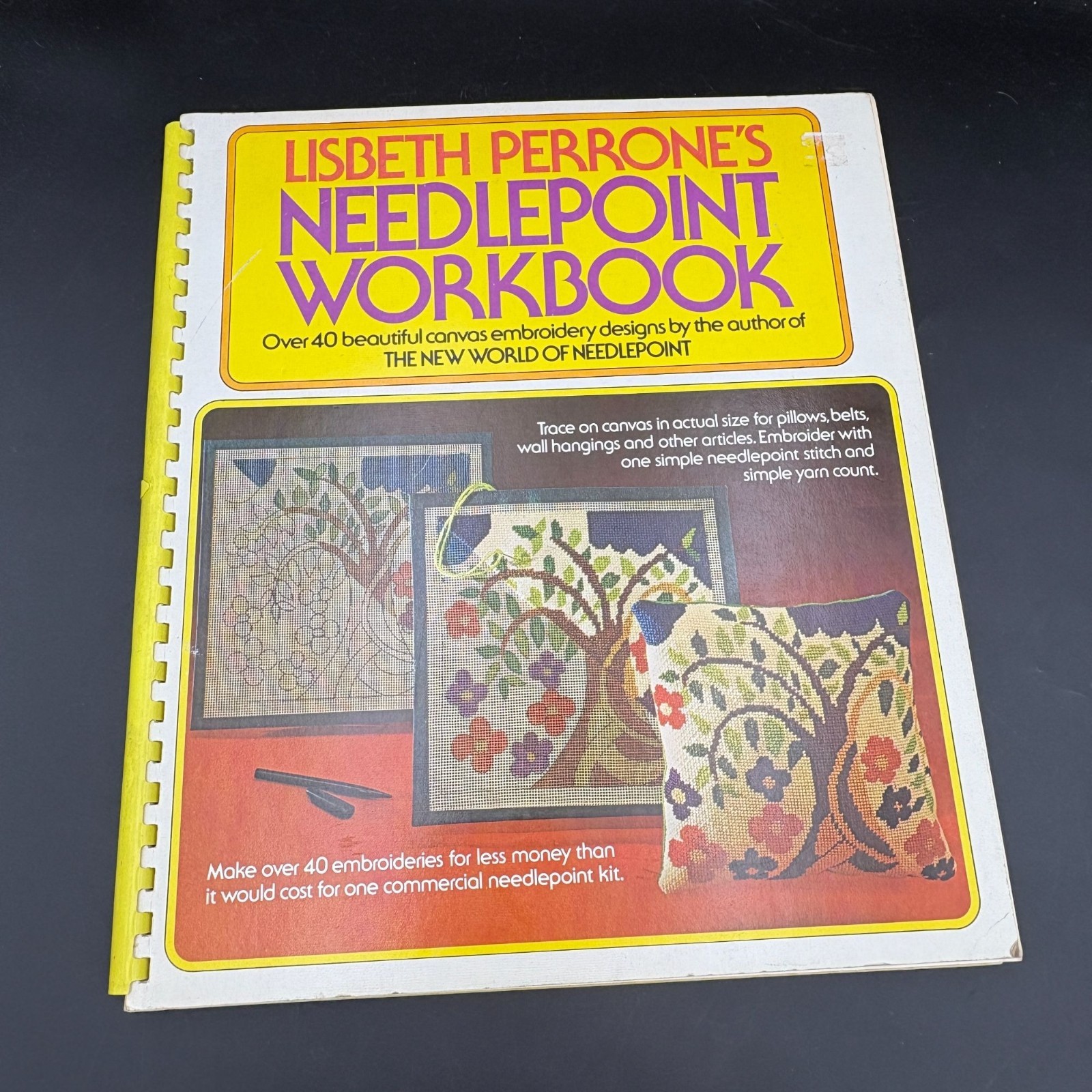 1973 Vintage Perrones Needlepoint Oversize Workbook 1st Edition Embroidery Craft
