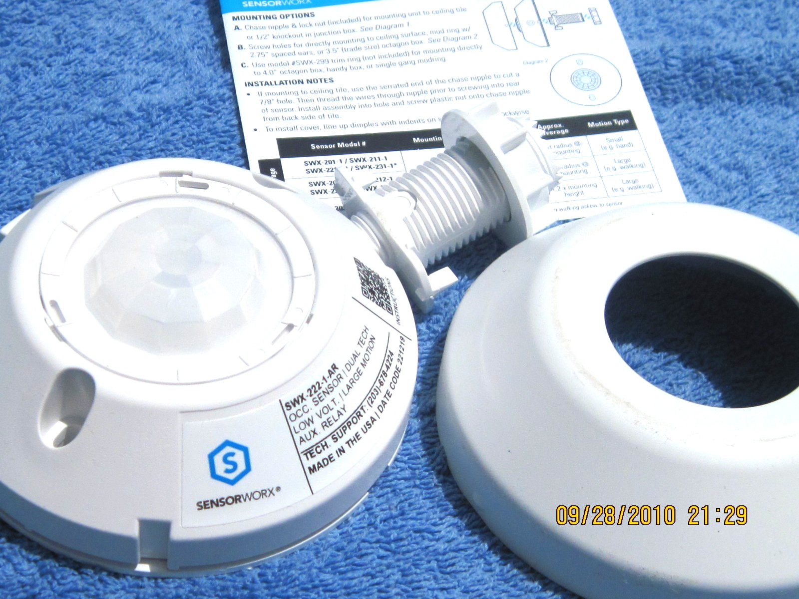 NEW Sensorworx SWX-222-1 Low Voltage Ceiling Mount Occupancy Sensor FREE SHIP!!!