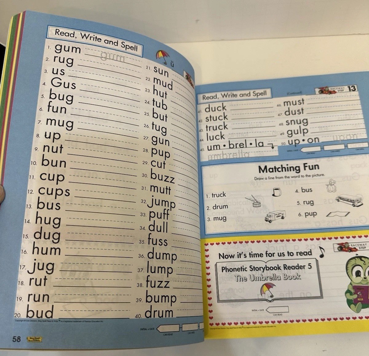 Raceway Book Sing Spell Read And Write by MODERN CURRICULUM PRESS READ