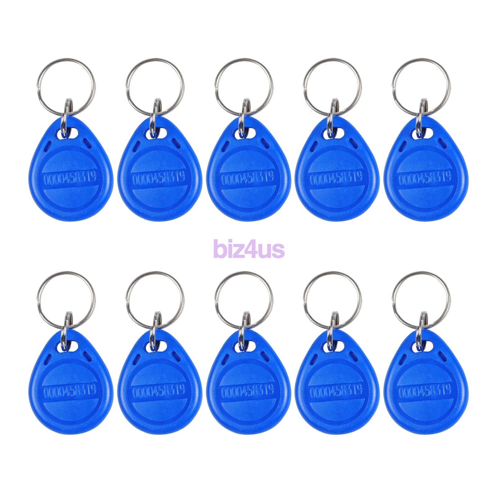 10/20Pcs 125KHZ RFID Proximity ID Card Token Tags Key Fobs Key Chain - Blue