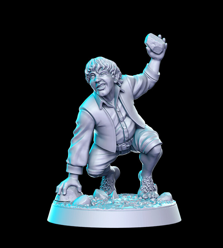 Hobbit Adventurer - RN EStudio - DnD Tabletop Games - Resin Miniature