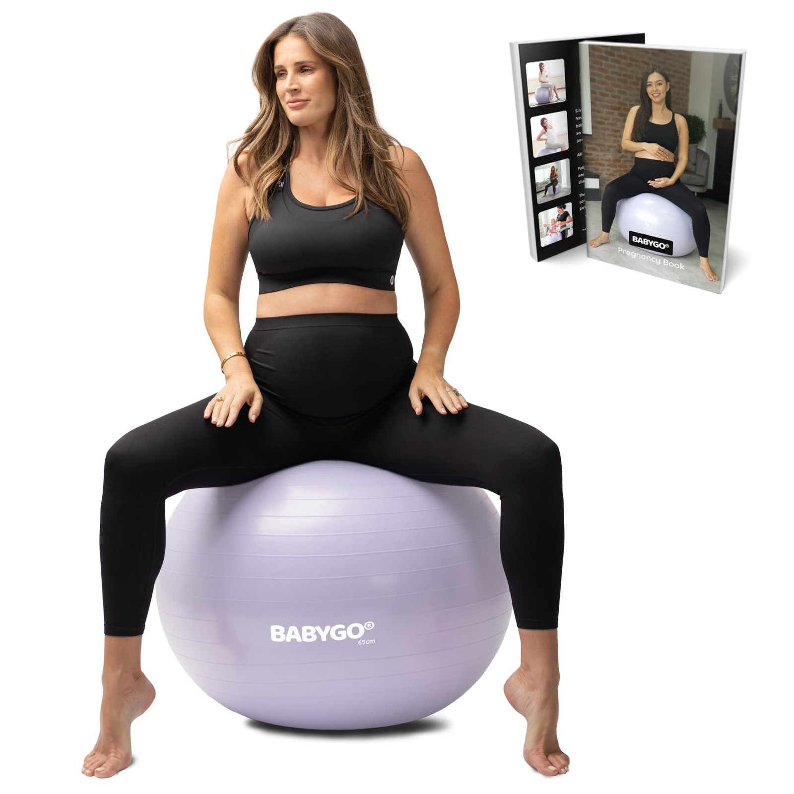 BABYGO Birthing Ball - Pregnancy, Yoga, Labor, Exercise & Book Set, Trimester