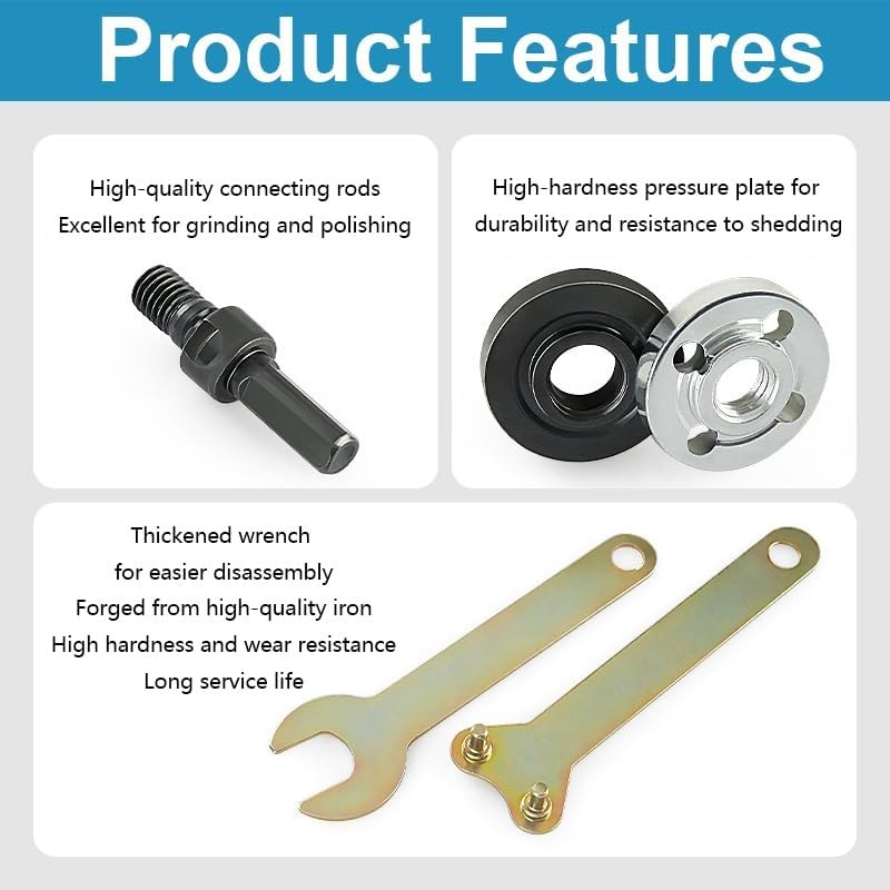 10Pcs Electric Drill Angle Grinder Connecting Rod Set, 10mm Adjustable Rotary Dr