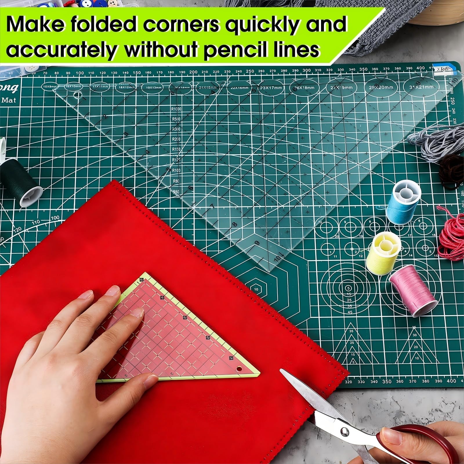 2 Pcs Acrylic Template Rulers Folded Corner Ruler Folded Corner Clipper Tool ...